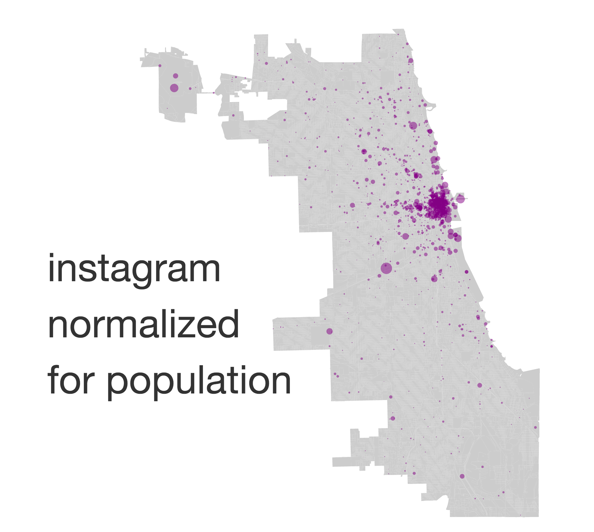 Chicago's Instagram Presence Normalized for Population