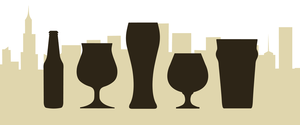 A series of different shaped beer glasses