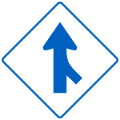 blue merge sign icon