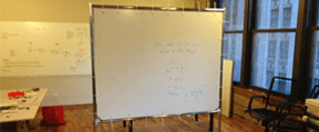 A Z-board mobile whiteboard.