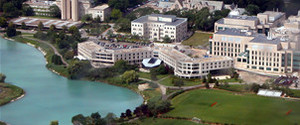Aerial view of Northwestern University Evanston campus